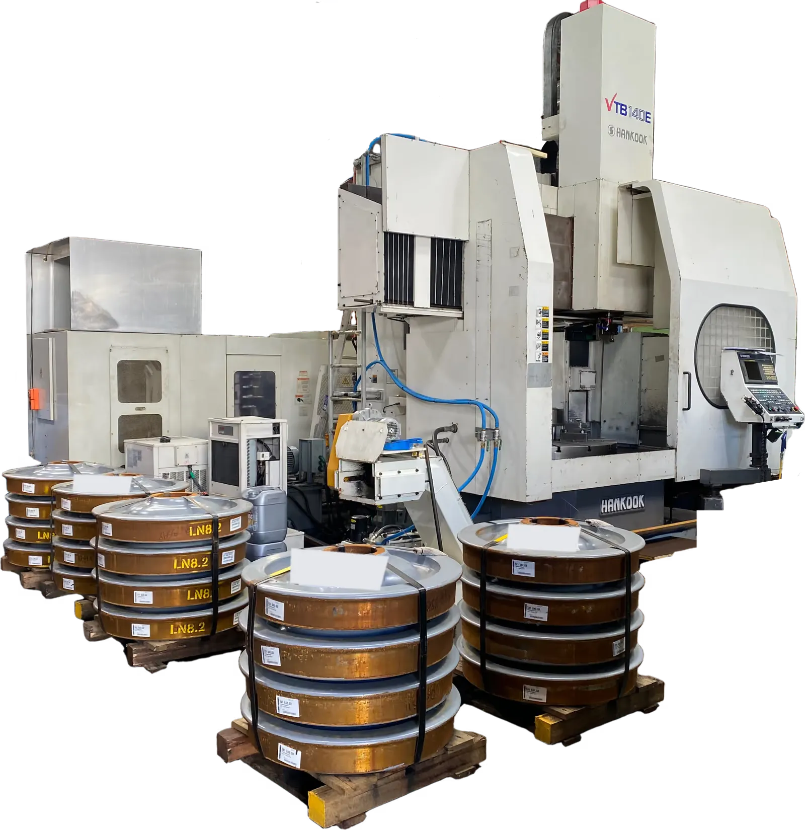 Hi-Impulse vertical turning lathe and machining centre with rail wheels ready for dispatch
